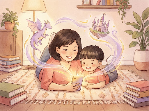 Mẹ và bé cùng đọc một cuốn sách kỳ diệu